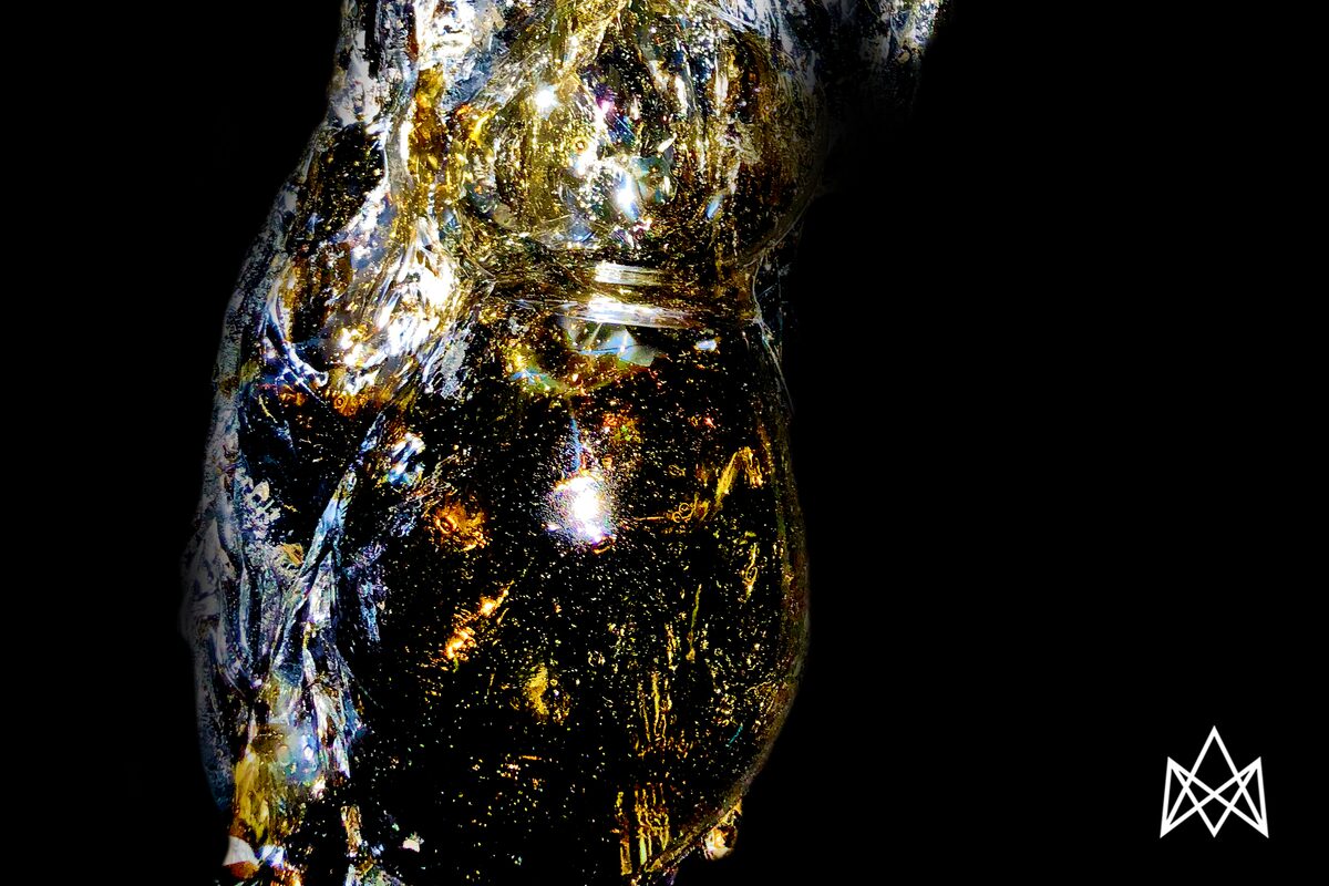 Abstract macro photography of a crystal fragment.